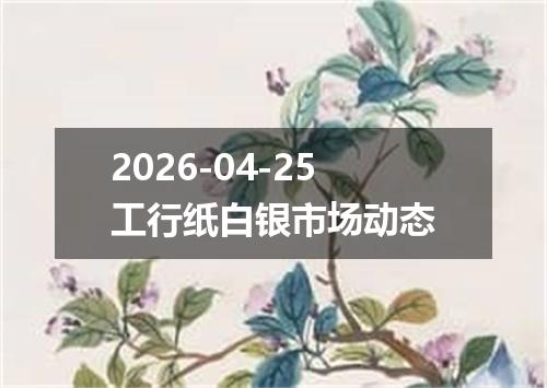 2026-04-25工行纸白银市场动态