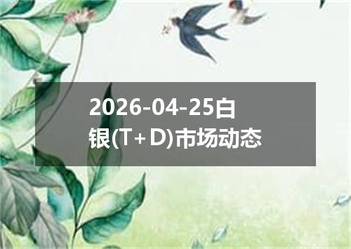 2026-04-25白银(T+D)市场动态
