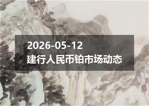 2026-05-12建行人民币铂市场动态
